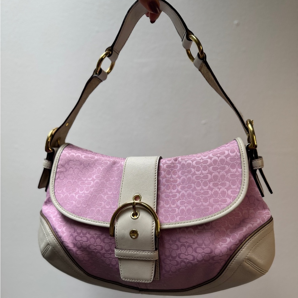 COACH Y2K STYLE PINK BAGUETTE BUCKLE SOHO HOBO BAG 1456 🌸🌸🌸